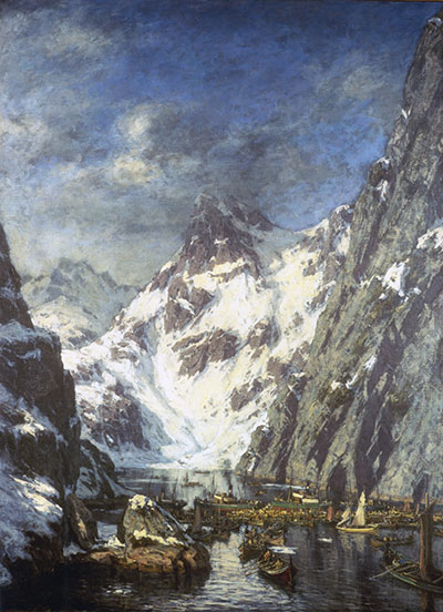 The Battle of Trollfjord painting