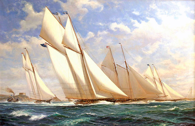 CAMBRIA at the 1870 Ashbury Cup, painted in 2003