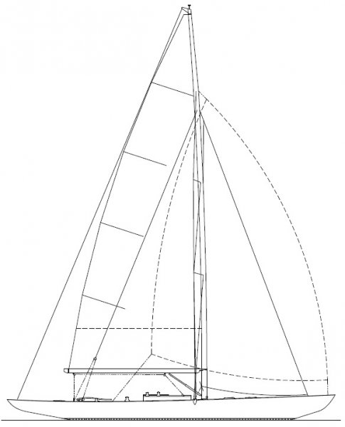 K-8m 48 ft sloop Sail Plan K-8m 48 ft sailing yacht