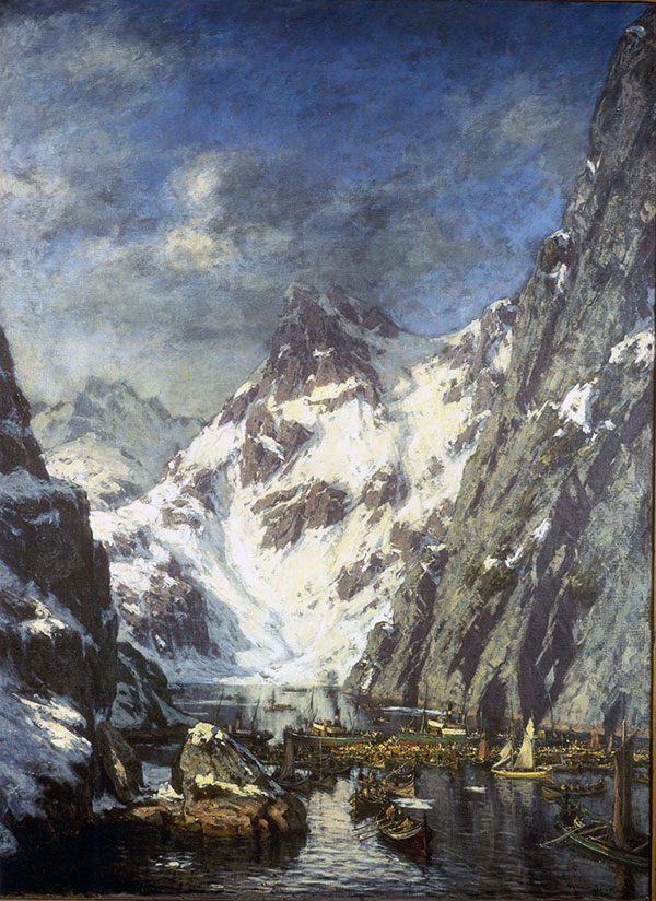 The Battle of Trollfjord, painted by Gunnar Berg