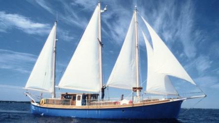 ALCA i, George Buehler three-masted motorsailer.
