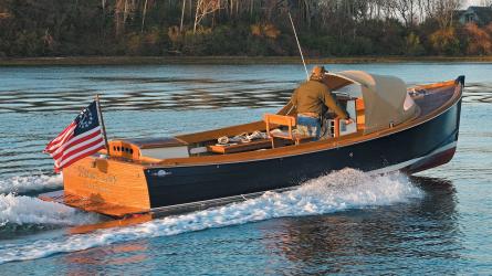 Nancy Lee First Light underway starboard side view