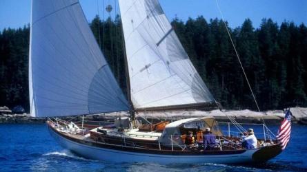 Prowess: 1947 Eldredge-McInnis 47' Cutter, undersail port side view
