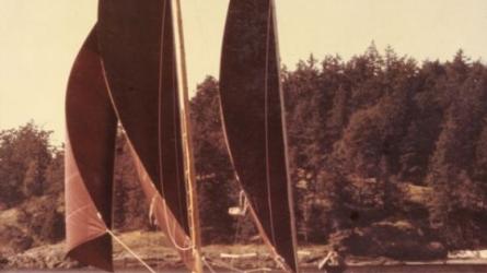 Donna sailing off Friday Harbor, prior to heading to Hawaii