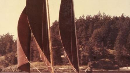 Donna sailing off Friday Harbor, prior to heading to Hawaii