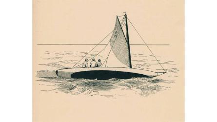 Drawing of a yacht by Charles G. Davis.