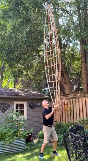 Lifting PHEATHER2 into the air vertically during the build.