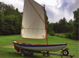 George Thomas sails the dory on Lake Winnipesaukee in New Hampshire