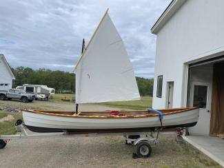 17' LOA Cape Split Peapod, on trailer sail up