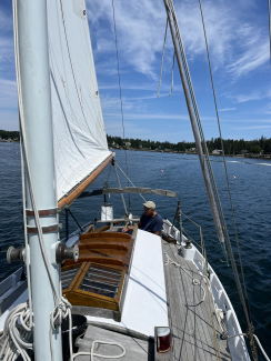 1990 Lyle Hess Cutter, understail looking toward stern