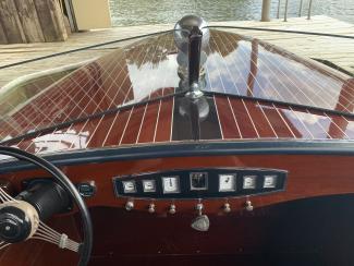 Hugh Saint Shearliner, look at bow from inside boat, wheel on left