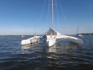 John Marples Cyclone 23, in water stern view