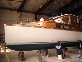 CHARLIE in the boat shed