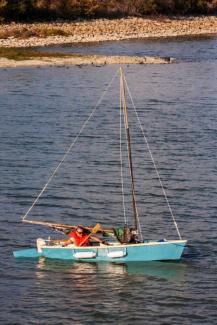 Rowing out from shore solo on Lake Ray Hubbard, Dallas, Texas.