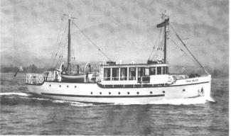 TWIN ISLES, fantail motoryacht built by Vancouver Shipyards in 1940.