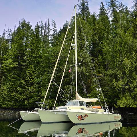 Trimaran RIKKI-TIKKI-TAVI is a John Marples CC40 design.