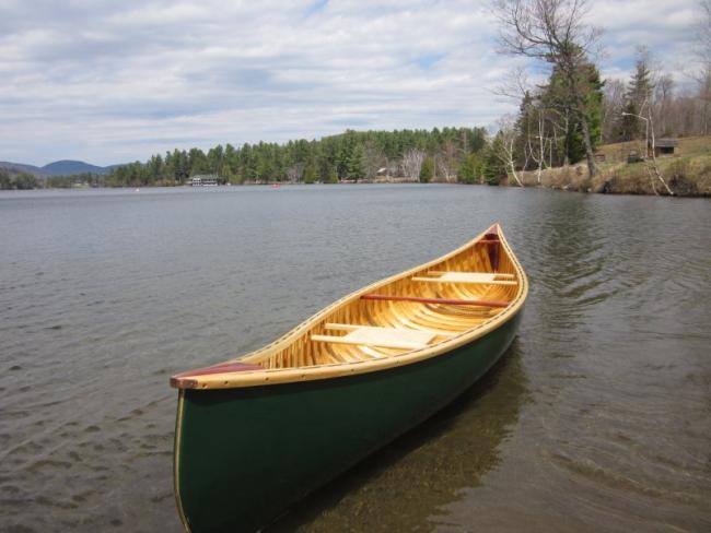 Traditional wood/canvas canoe