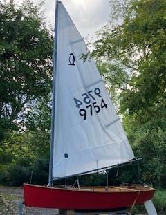 2008 Bristol Seacraft Penguin, on trailer sail up port side view
