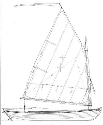 13' 4" Melonseed skiff profile