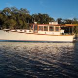 Custom 2014 Downeast, underway port side view