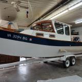 2013 PACIFIC COAST FISHING DORY $17,500, on trailer inside port side view