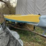 International 110 project boats, on trailer starboard side bow view