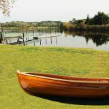 Little Bear Wooden Dinghy 10', on grass port side view