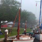 Orbus, a Steve Redmond Elver, in water bow port side view
