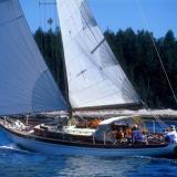 Prowess: 1947 Eldredge-McInnis 47' Cutter, undersail port side view