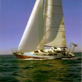 "SHADOWFOX" 31' Ocean crossing cruiser, undersail port side view
