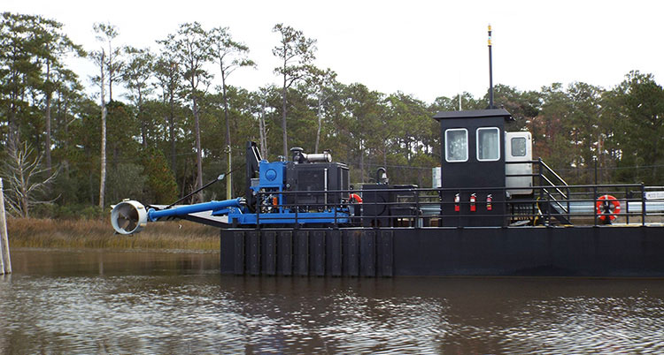 A barge inside the ICW canal.