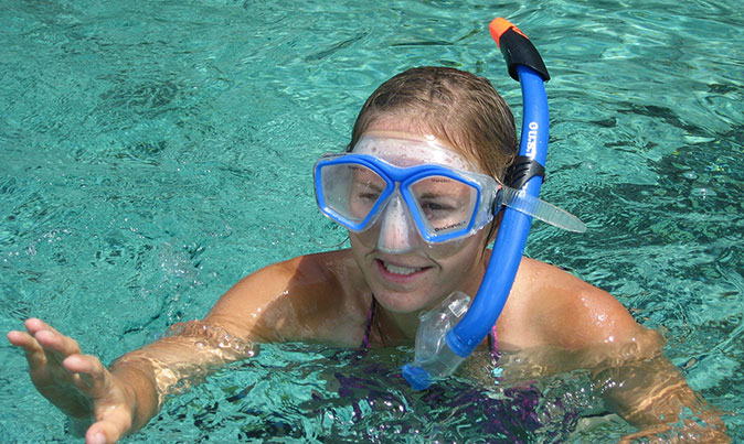 Joee snorkeling.