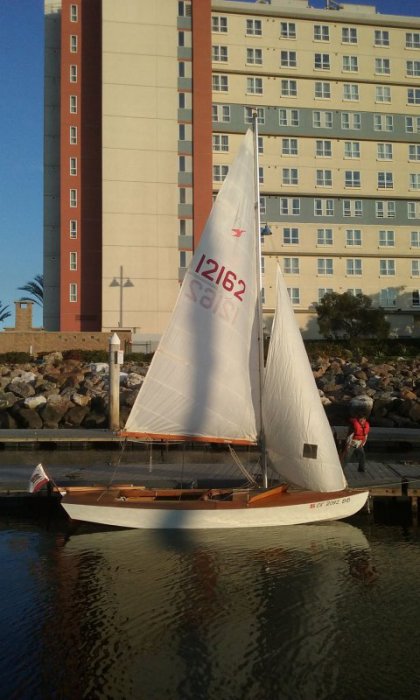 Snipe APSARA, 1960 Snipe with sails up.