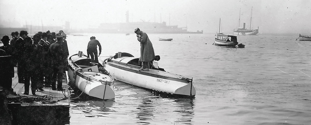 Two racing auto-boats