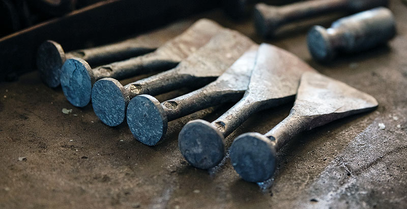 Steel blanks have been heated.