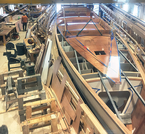 The deck is installed at Brooklin Boat Yard