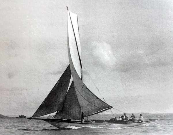 IDA's original gaff rig with jackyard topsail