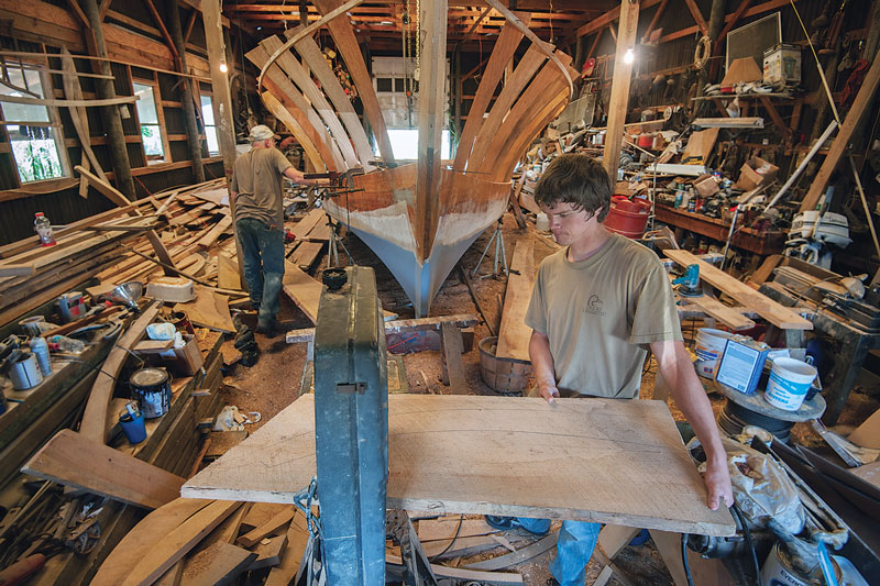 Lucas cuts a frame.