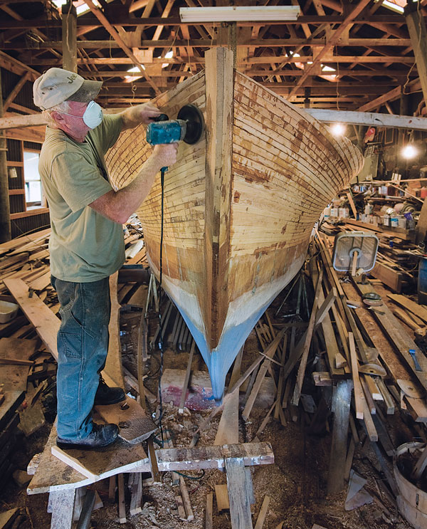 strip-planking the topsides