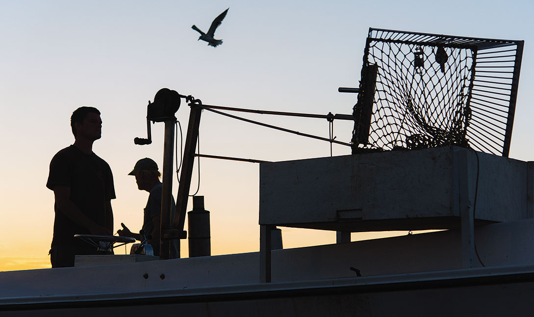 Sunrise on Fishing Bay silhouettes