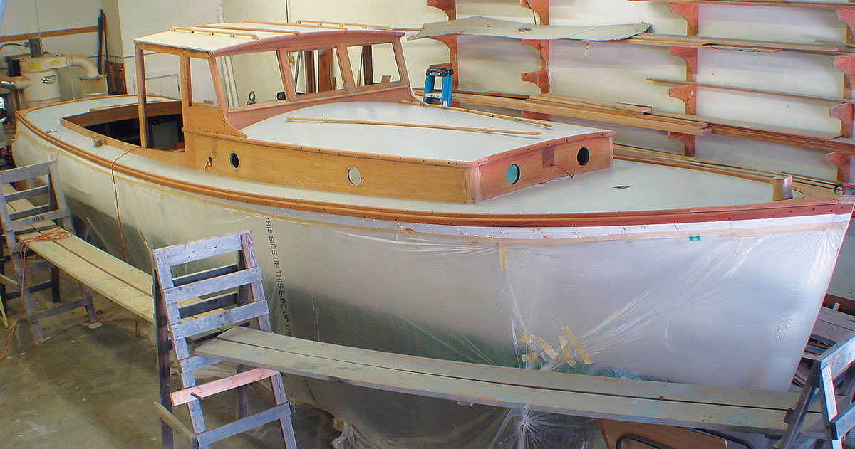 mahogany cabin sides restored