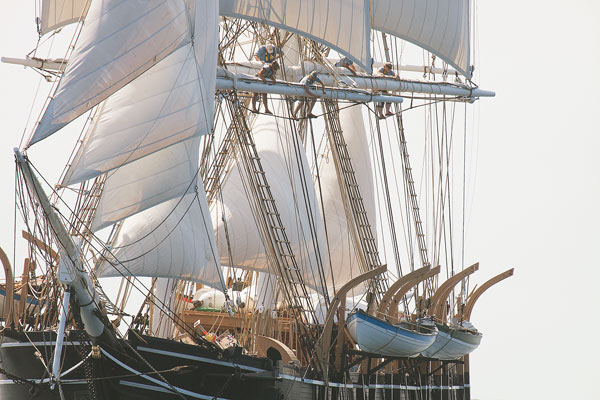 the lower shrouds on the Charles W. Morgan