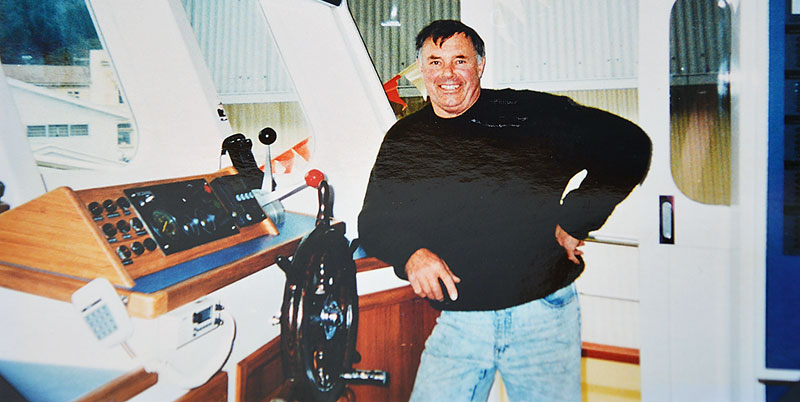 Bill Orchard at the helm.