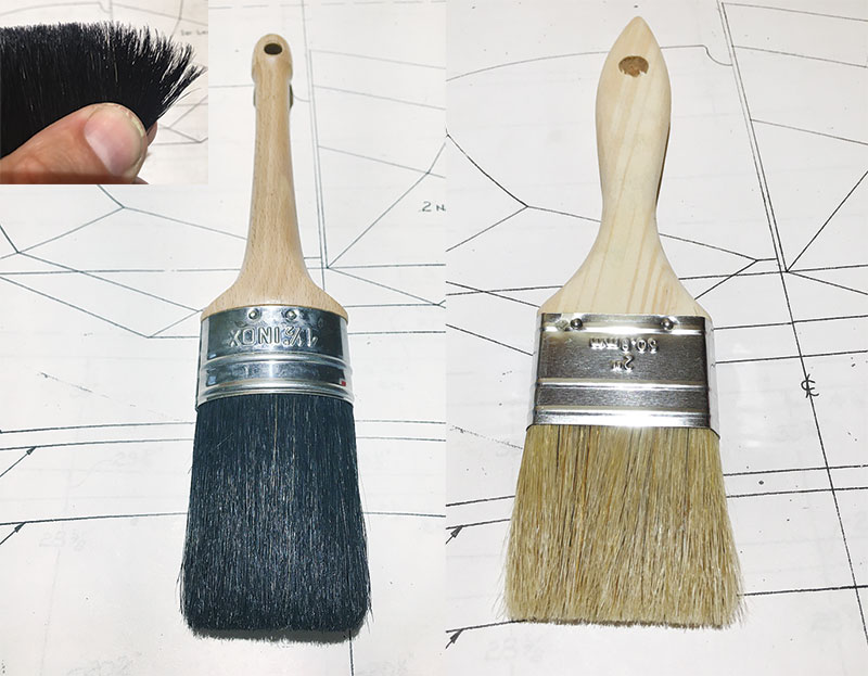 Rolled-on paint must be brushed.