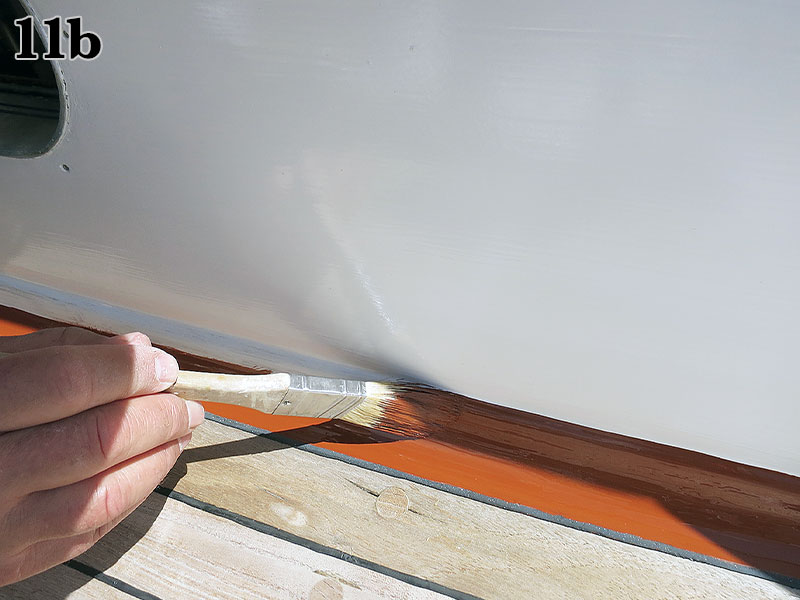 Long, smooth paint strokes.
