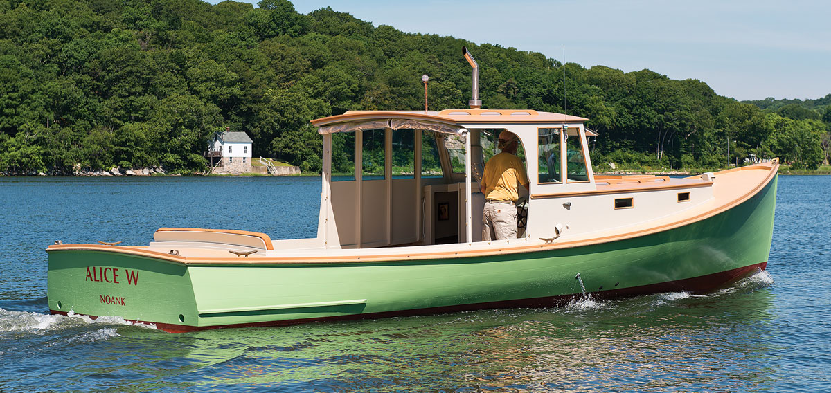 Lobsterboat ALICE W. on the water.