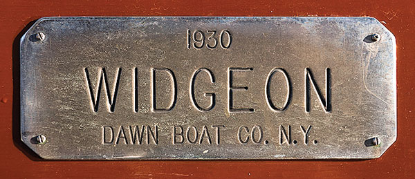 WIDGEON name plate.