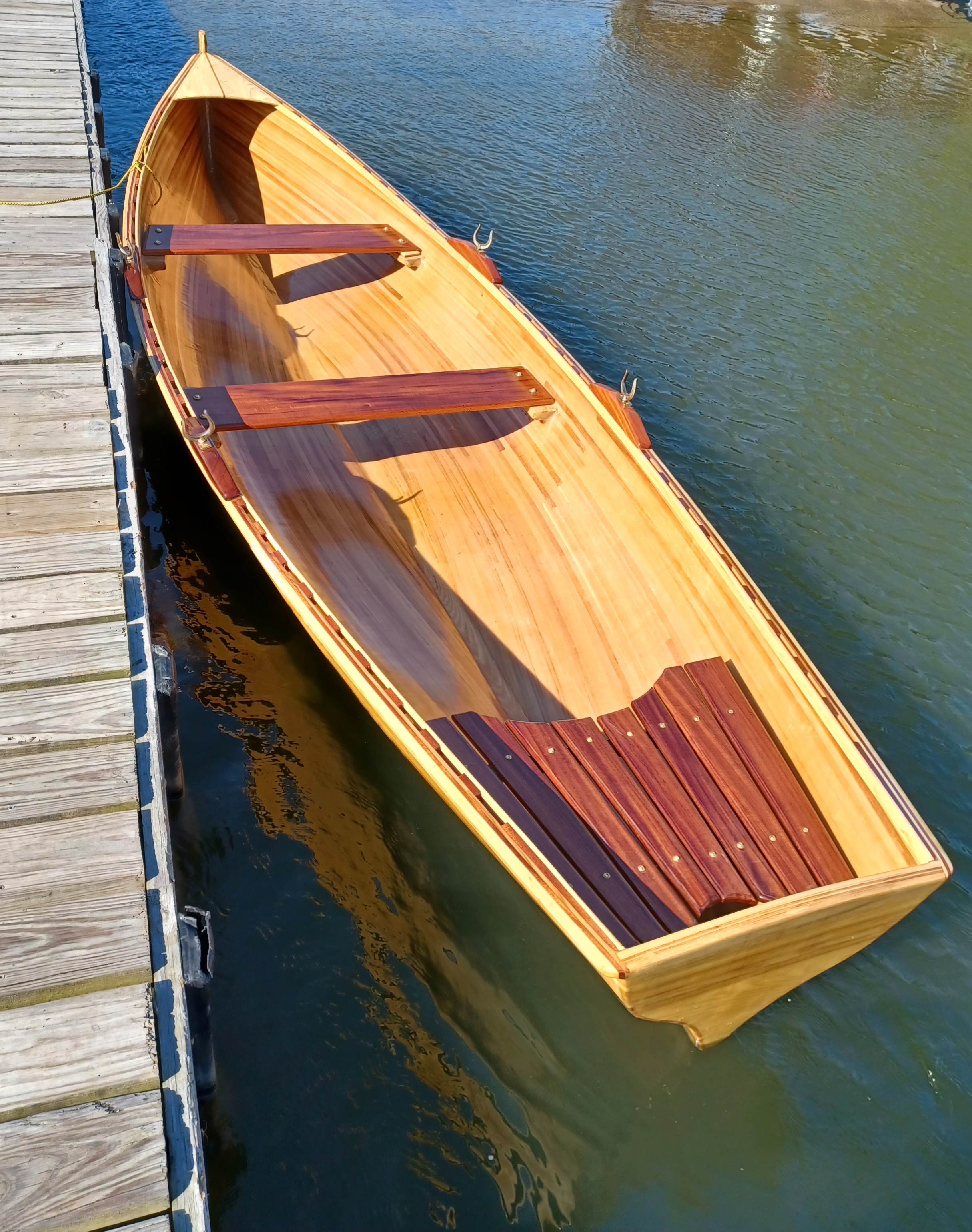 The first of many days out. The mahogany looks great against the cedar hull.