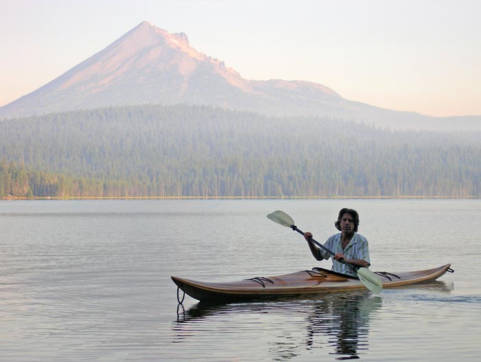 17.5 foot, guillemot, wood strip, sea kayak, built from