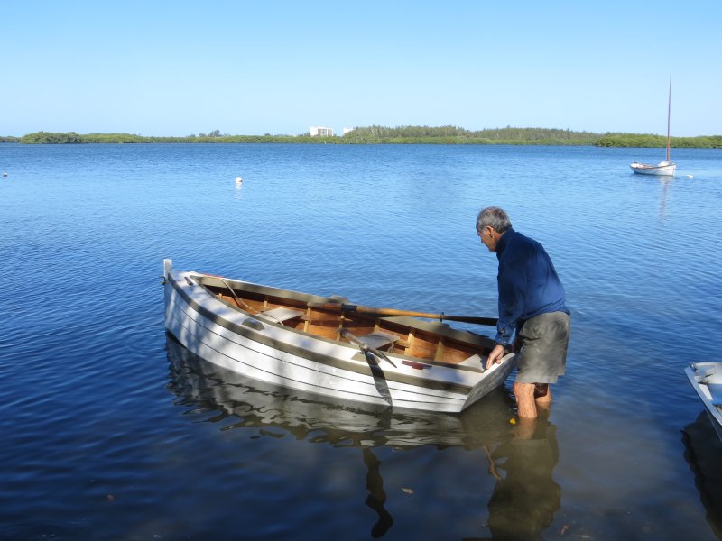 LIZZIE G., a 3/4 size replica of a Florida cat-ketch-rigged sharpie.